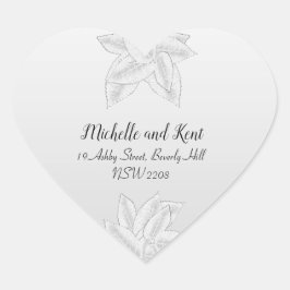 銀エレガント製離れ差出人住所シール ハートシール