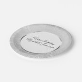 銀エレガント誕生日 ペーパープレート (アングル)