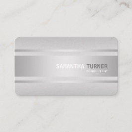 銀エレガント質感フェイクプロフェッショナルカスタム 名刺