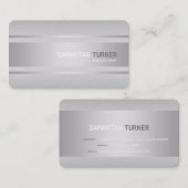 銀エレガント質感フェイクプロフェッショナルカスタム 名刺 (正面/裏面)