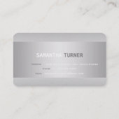 銀エレガント質感フェイクプロフェッショナルカスタム 名刺 (裏面)
