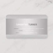 銀エレガント質感フェイクプロフェッショナルカスタム 名刺 (裏面)