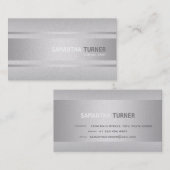銀エレガント質感フェイクプロフェッショナルカスタム 名刺 (正面/裏面)