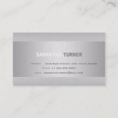 銀エレガント質感フェイクプロフェッショナルカスタム 名刺 (裏面)