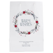 銀エレガント赤リースフェスティバル ミディアムペーパーバッグ (裏面)