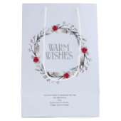 銀エレガント赤リースフェスティバル ミディアムペーパーバッグ (裏面)