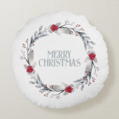 銀エレガント赤リースフェスティバル ラウンドクッション (裏面)