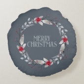 銀エレガント赤リースフェスティバル ラウンドクッション (裏面)