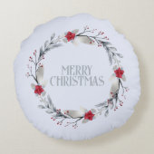 銀エレガント赤リースフェスティバル ラウンドクッション (裏面)