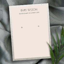 銀エレガント赤面縁どピンクイヤリングディスプレイ 名刺