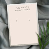 銀エレガント赤面縁どピンクイヤリングディスプレイ 名刺