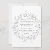 銀エレガント野花リース卒業 案内状 (裏面)