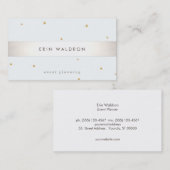 銀エレガント金ゴールドストライプのスターライトブルー 名刺 (正面/裏面)