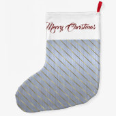 銀エレガント金ゴールドストライプ ラージクリスマスストッキング (裏面)