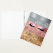 銀エレガント金ゴールドバラ金ゴールドグリッターストライプ プランナー手帳 (ディスプレー)