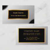 銀エレガント金ゴールドプロフェッショナル 名刺 (正面/裏面)