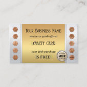 銀エレガント金ゴールドロイヤリティ名刺 ロイヤリティカード (正面)