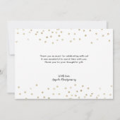 銀エレガント金ゴールド紙吹雪 サンキューカード (裏面)