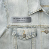 銀エレガント金属スタイル事業員 名札 (インサイチュ)