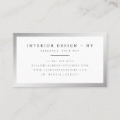 銀エレガント金枠ミニマル白 名刺 (裏面)