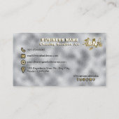 銀エレガント金箔清掃業モダン務 名刺 (裏面)