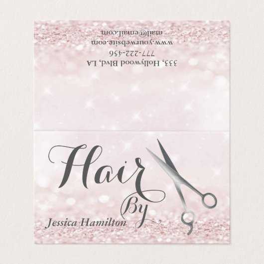 銀エレガント鋏の光フェイク輝 名刺 (外部フラット)