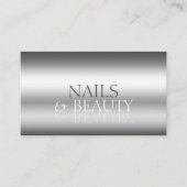 銀エレガント鏡スタイリッシュフォントプロフェッショナル 名刺 (正面)