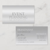 銀エレガント鏡フォントプロフェッショナルスタイリッシュ 名刺 (正面/裏面)