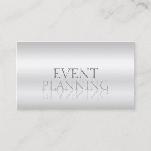 銀エレガント鏡フォントプロフェッショナルスタイリッシュ 名刺 (正面)