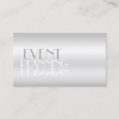 銀エレガント鏡文字写真付きモダン 名刺 (正面)