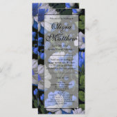 銀エレガント青ホワイトレトロエレガント花模様 (正面/裏面)