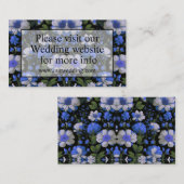 銀エレガント青ホワイトレトロエレガント花模様 エンクロージャーカード (正面/裏面)