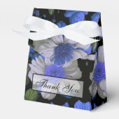 銀エレガント青ホワイトレトロエレガント花模様 フェイバーボックス (正面サイド)