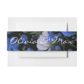 銀エレガント青ホワイトレトロエレガント花模様 招待状ベリーバンド (正面例)