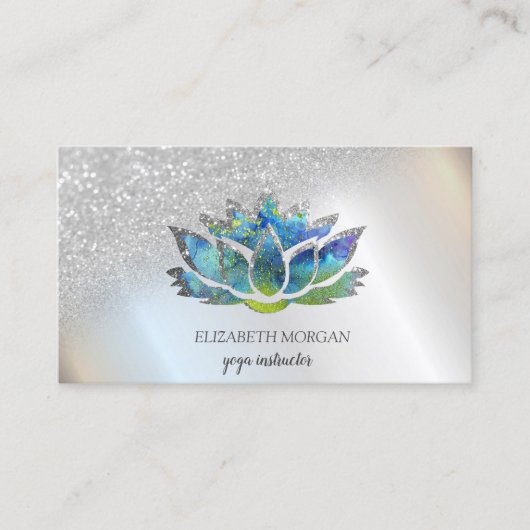 銀エレガント青ロータス 名刺 (正面)