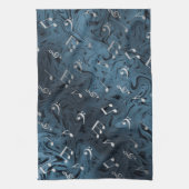 銀エレガント音符 キッチンタオル (縦)