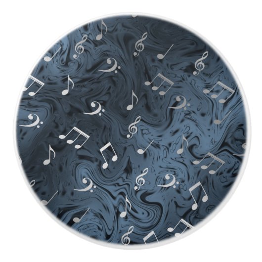 銀エレガント音符 セラミックノブ (正面)