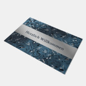 銀エレガント音符 ドアマット (アングル)