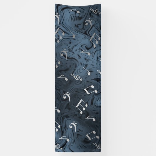 銀エレガント音符 横断幕 (縦)