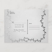 銀エレガント馬車ストーリーブックウェディングRSVP 案内ポストカード (裏面)