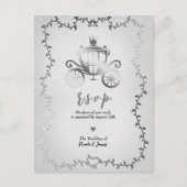 銀エレガント馬車ストーリーブックウェディングRSVP 案内ポストカード (正面)