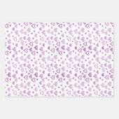 銀エレガント黄ヴィンテージハートパターン ラッピングペーパーシート (正面3)