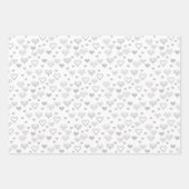 銀エレガント黄ヴィンテージハートパターン ラッピングペーパーシート (正面)