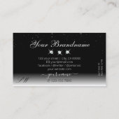 銀エレガント黒ダイヤきらめくズモノグラム 名刺 (裏面)