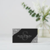 銀エレガント黒一文字メイクアーティスト 名刺 (スタンド正面)