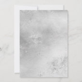 銀エレガント黒大理石グリッター結婚ズ 招待状 (裏面)