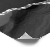 銀エレガント黒瑪瑙の結婚座席表 ポスター (角)