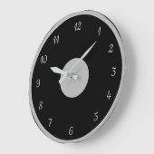 銀エレガント黒装飾モダン ラージ壁時計 (傾斜)