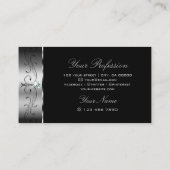 銀エレガント黒角の宝石装飾品 名刺 (裏面)