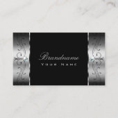 銀エレガント黒角の宝石装飾品 名刺 (正面)